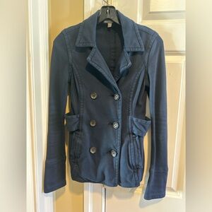 James Perse Navy Double Breasted Knit Jacket Size 1 (S/M)